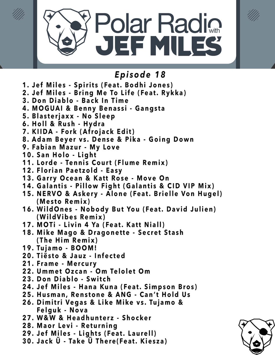 JefMilesMusic's tweet photo. Find @densepika @FabianMazur @sanholobeats @lorde @flumemusic @FPaetzold @GarryOceanMusic @KATTROSEWORLD @wearegalantis on #PolarRadio Ep 18 https://t.co/VlVqHWsBZz