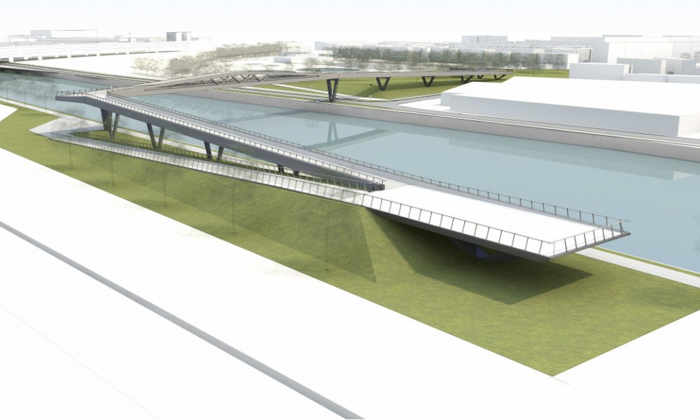 speeldestad's tweet photo. #ijzerlaan #bridge #bredabaan #ringfietspad #albertkanaal #langstefietsbrug https://t.co/vm9HWafKY4