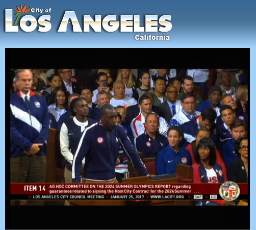 MJGold's tweet photo. Proud to support @LA2024 today where the LA City Council voted 13-0 in support of bringing the Games back to LA! https://t.co/N23jU9Izfk