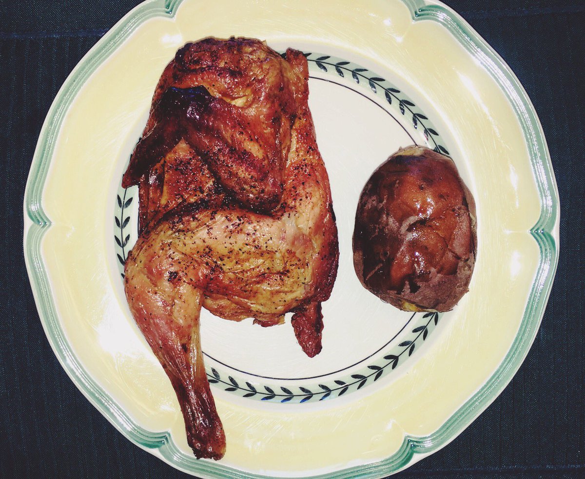 Lunch : smoked chicken &amp; sweet potatoe. 😊 (I have two sweet potatoes. Saving one as a snack.) #FitMissFreak #FitnessMotivation #MealPlan