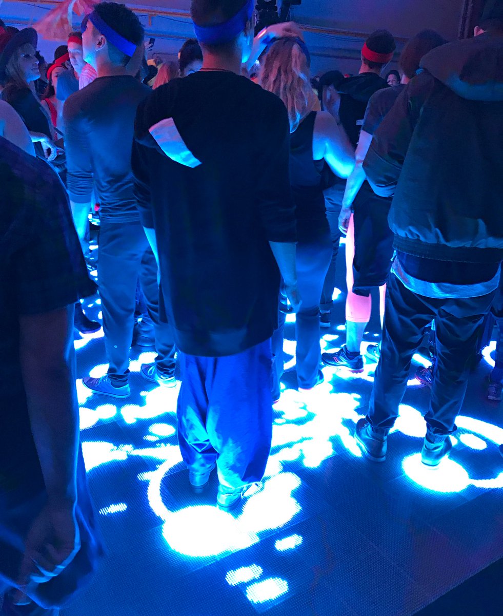 pollock's tweet image. The dance floor was lit, literally #withwatson