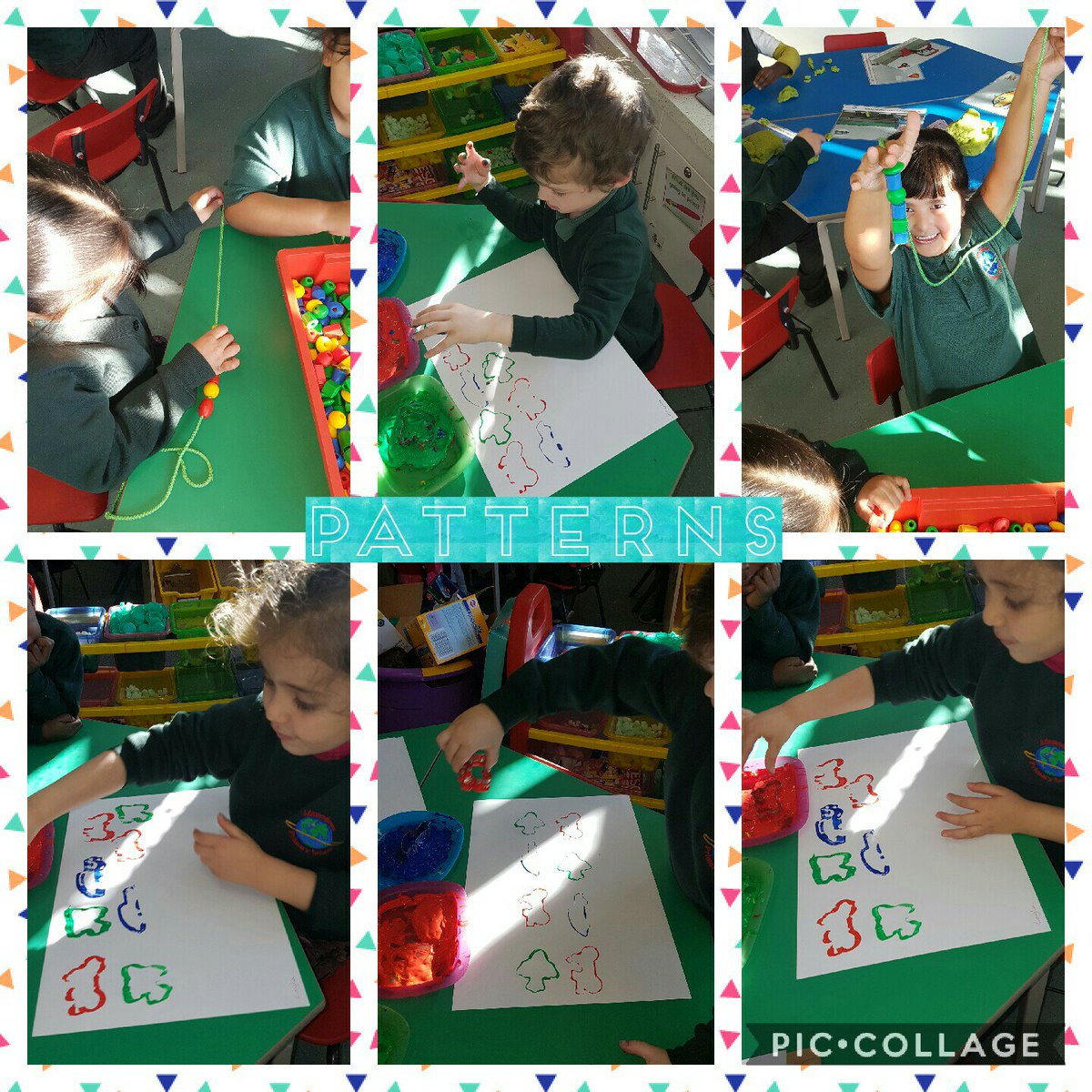 MrsHarrison_APS's tweet image. We are making repeated patterns in Maths this week! 🔶🔷🔸🔶🔷🔸#creativemaths #makingmathsfun #repeatedpatterns 🔵🔴⚫🔵🔴⚫