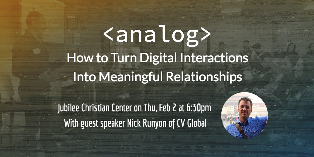 faithtech_sv's tweet image. Pumped to have @runyonski join us next week @ &amp;lt;analog&amp;gt;! #christiansintech

🗓 Feb 2nd
🕡 6:30pm
📍 @JubileeSanJose 
🎟 goo.gl/hJqFse