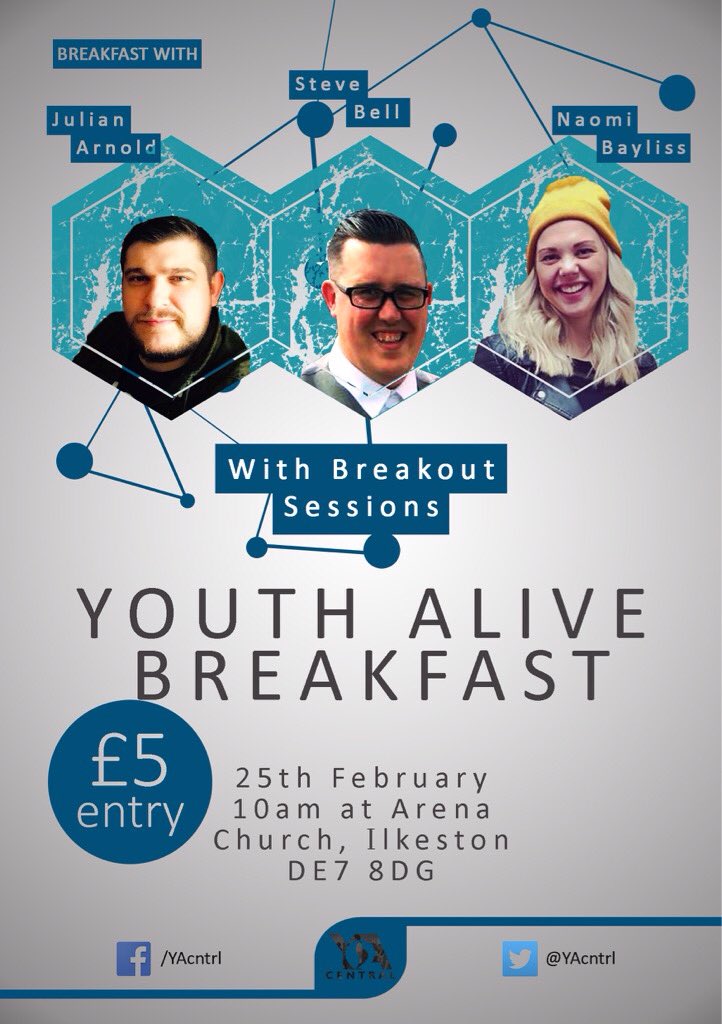 YAcntrl's tweet photo. 25th Feb we have our 1st YA breakfast of the year! 

Come meet with other youth leaders, sharpen your gift and be inspired!!! https://t.co/QpQYgejAhB