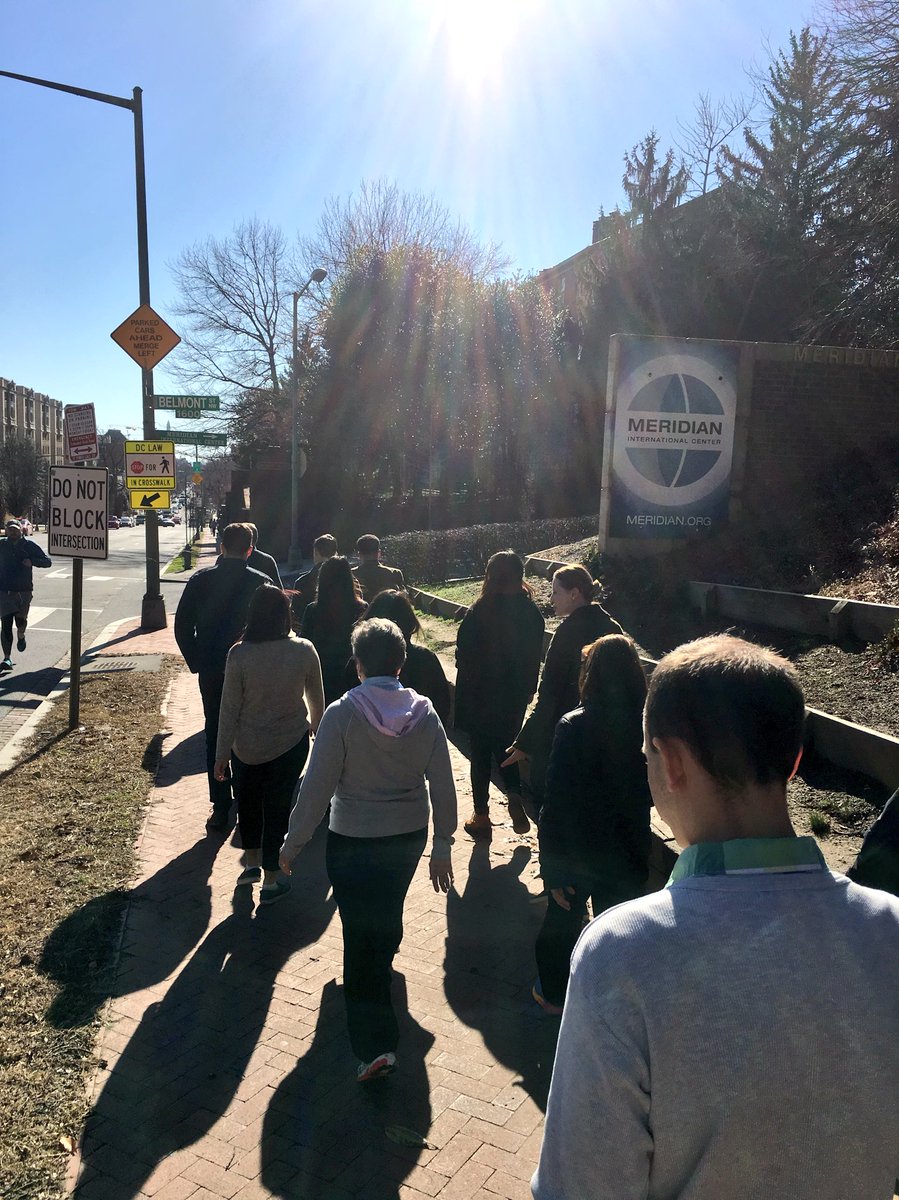 MeridianIntl's tweet photo. Meridianites enjoy the beautiful DC weather with our 2nd annual #WAM: Walk Around Meridian! #beatingwinterblues https://t.co/FoEVBzWNYJ