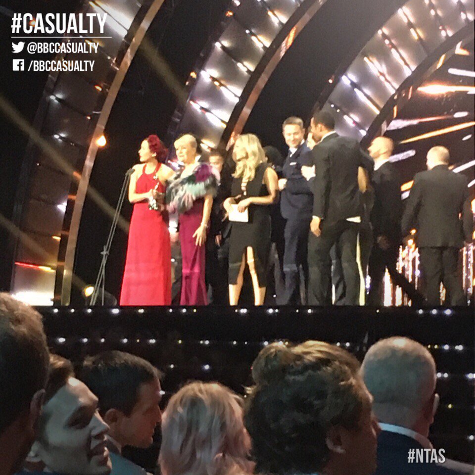 BBCCasualty's tweet photo. #casualty #NTAS We did it!!! Thank you all so much from all of us! https://t.co/GYFZ7GXayo