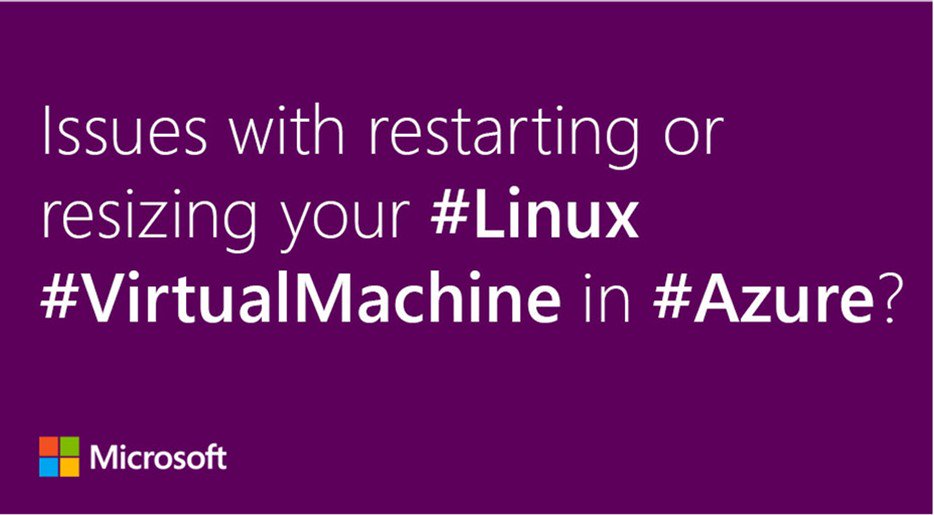 AzureSupport's tweet image. #Troubleshoot classic deployment issues with restarting or resizing an existing #LinuxVM in #Azure: aka.ms/p1tg