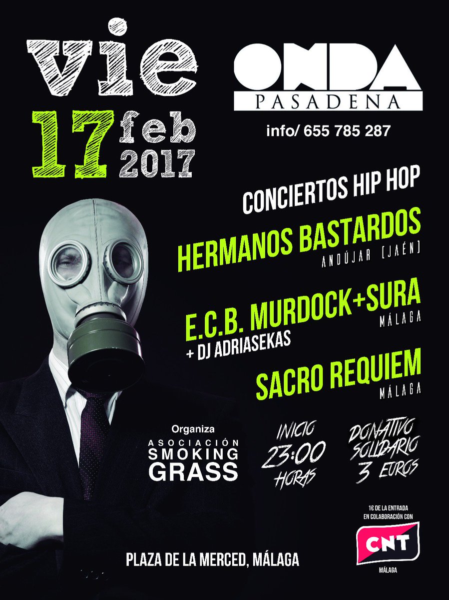 Adriasekas91's tweet photo. #Málaga el día 17 de Febrero en ONDA PASADENA frente al mercado de la Plaza la Merced. https://t.co/Kvi4P8l9wk