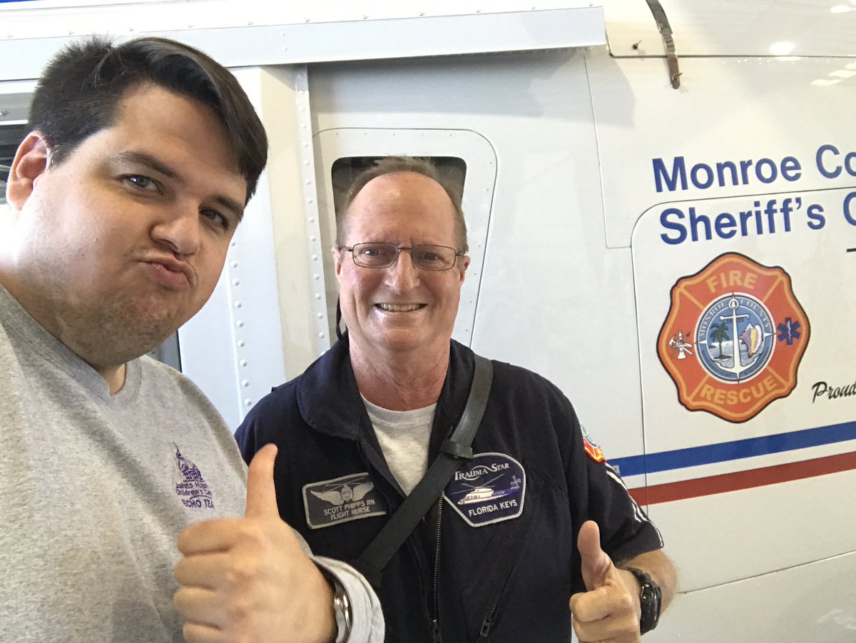 RT_Rick's tweet photo. Learning #flightmedicine w @Go2MECA. Wearing my throwback @HopkinsPICU #ECMO shirt. #RRT4LIFE #FlightTherapist https://t.co/NTf9HFbS20