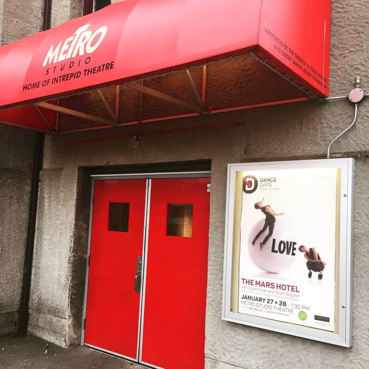 The big poster for the next show <a href="/Metro_Studio/">Metro Studio</a> went up today. Catch The Mars Hotel from <a href="/Dance_Victoria/">Dance Victoria</a> this weekend as part of #DanceDays