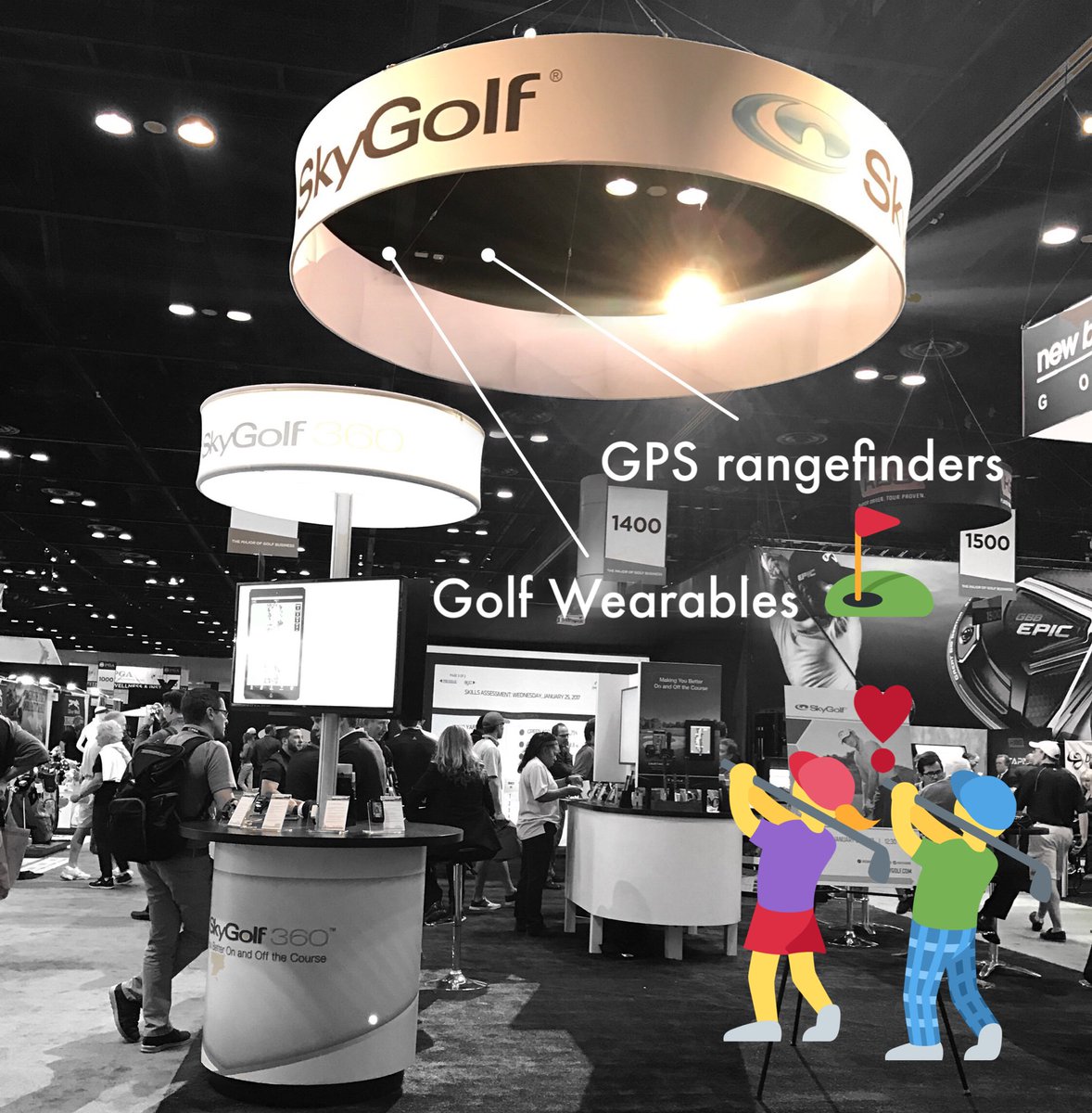 Stopped by to see the <a href="/SkyCaddie/">SkyCaddie</a> lineup! #Golf #rangefinder #handhelds are a #nifty use of #GPS #tech. Head to booth 1301!