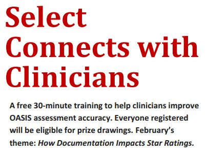 SelectDataLLC's tweet photo. Don't miss our next #SelectConnects with #Clinicians. Free Webinar to educate Clinicians | Feb 15, 2017. Sign up now https://t.co/J2Ll6EGBvj https://t.co/r63HWGLLIk