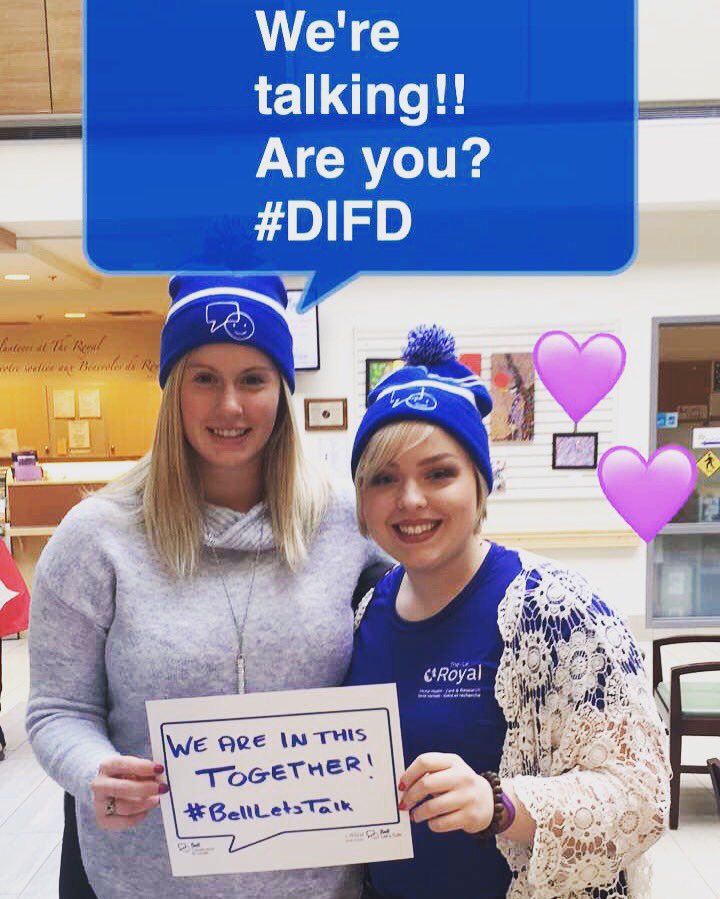 Tweeting and talking up a storm w/ <a href="/kminekey/">Kelly Meincke</a>! 💜💜💜 <a href="/difdroyal/">DIFD at The Royal</a> #BellLetsTalk #DIFD