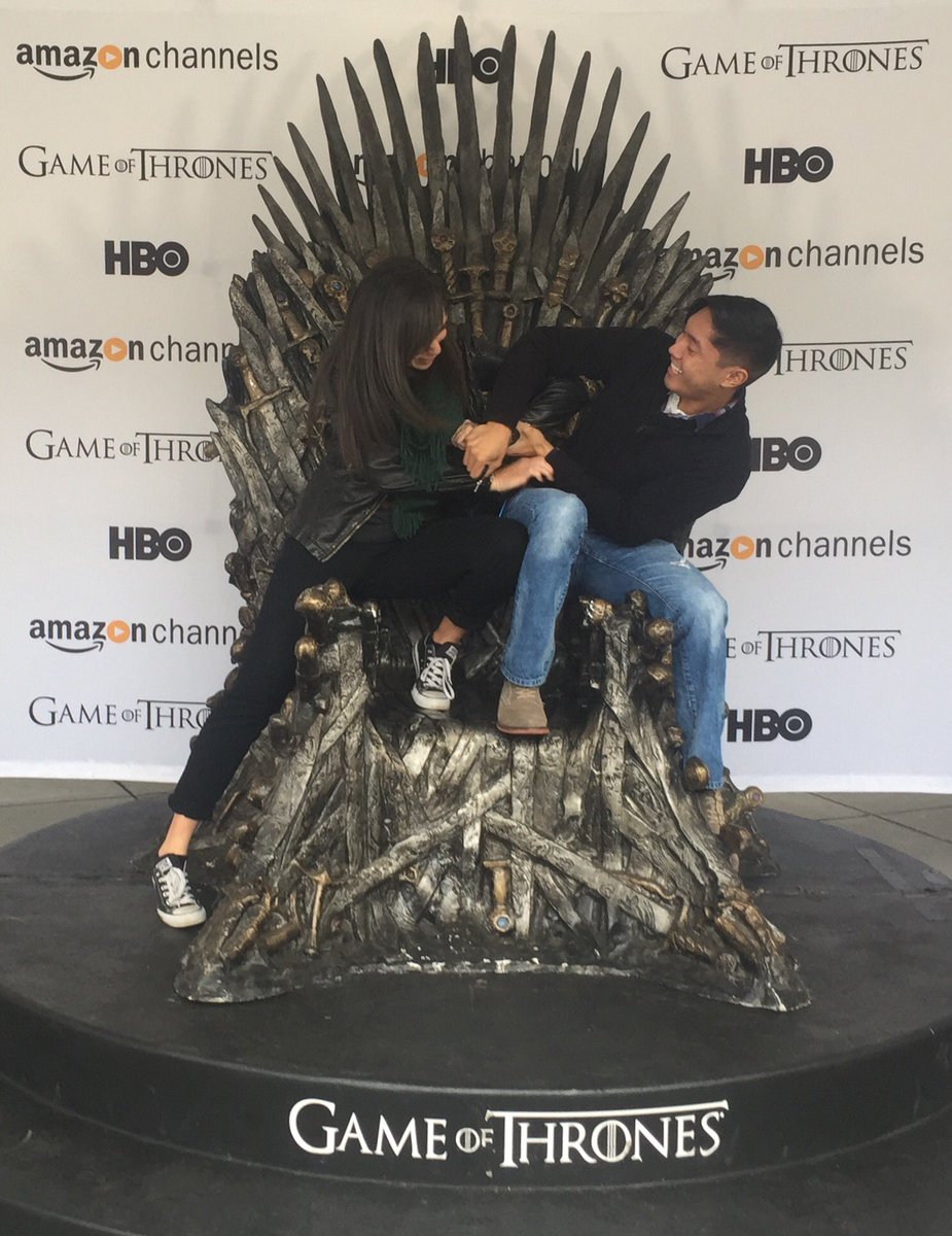 Moxxly's tweet photo. Fighting over the @GameOfThrones @AmazonChannels @HBO #takethethrone https://t.co/XaEYKFIGLR