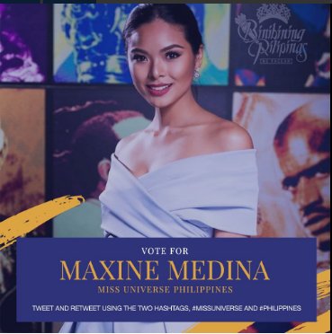 bossyney's tweet photo. Just like what Maymay once said,"Laban, uy"! Let's support &amp; help Maxine win the most coveted crown! #MissUniverse #Philippines pctto https://t.co/UvEweOePZa