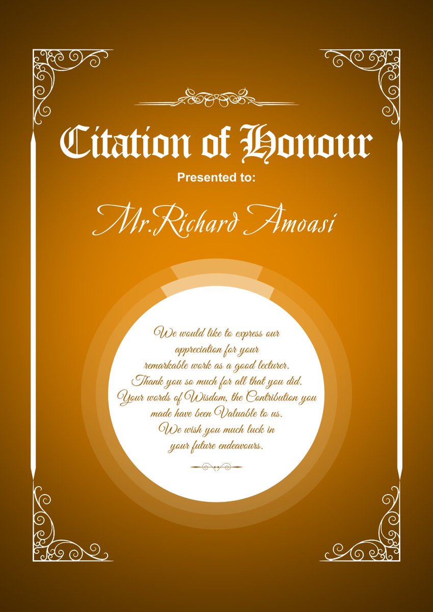 99 Honour Citation Design CitezFrais