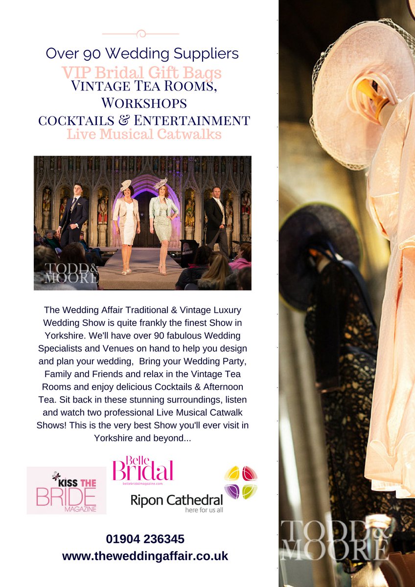 Join us for Yorkshires Largest FREE #weddingfair THIS Saturday, 11-3pm: bit.ly/2k4gb1W #weddinghour