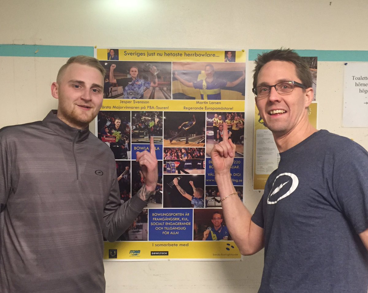 Thanks to the Swedish Bowling Federation for making this poster of me and <a href="/MrSv1sson/">Jesper Svensson</a>! #bowllikeaswede #stormnation #ultimateinserts