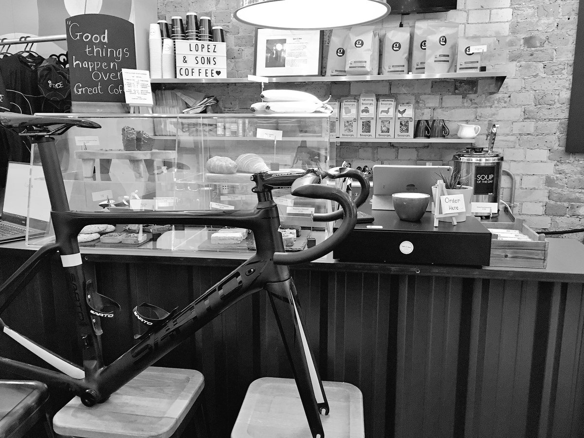 When you have a cycle cafe... #bikesandcoffee #cyclecafe