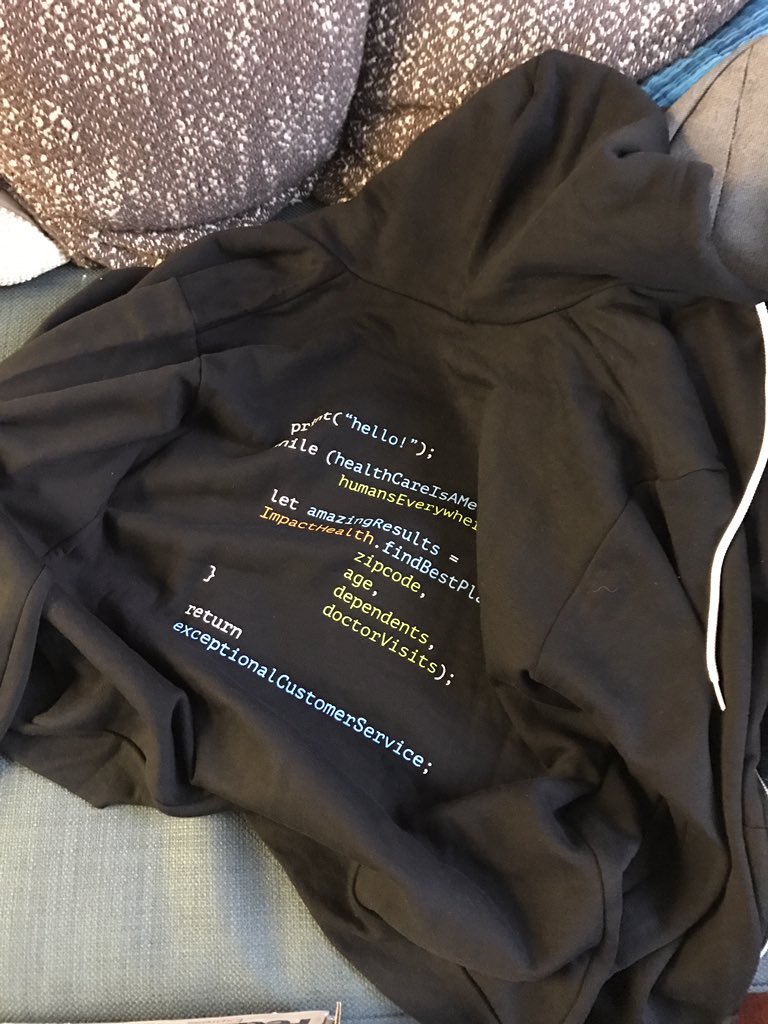 Seriously LOVE amazing and nerdy @ImpactHealthio hoodie. Thank you <a href="/ChristineCarril/">Christine Carrillo</a>, <a href="/HelenLee321/">Helen Lee</a> and the crew!