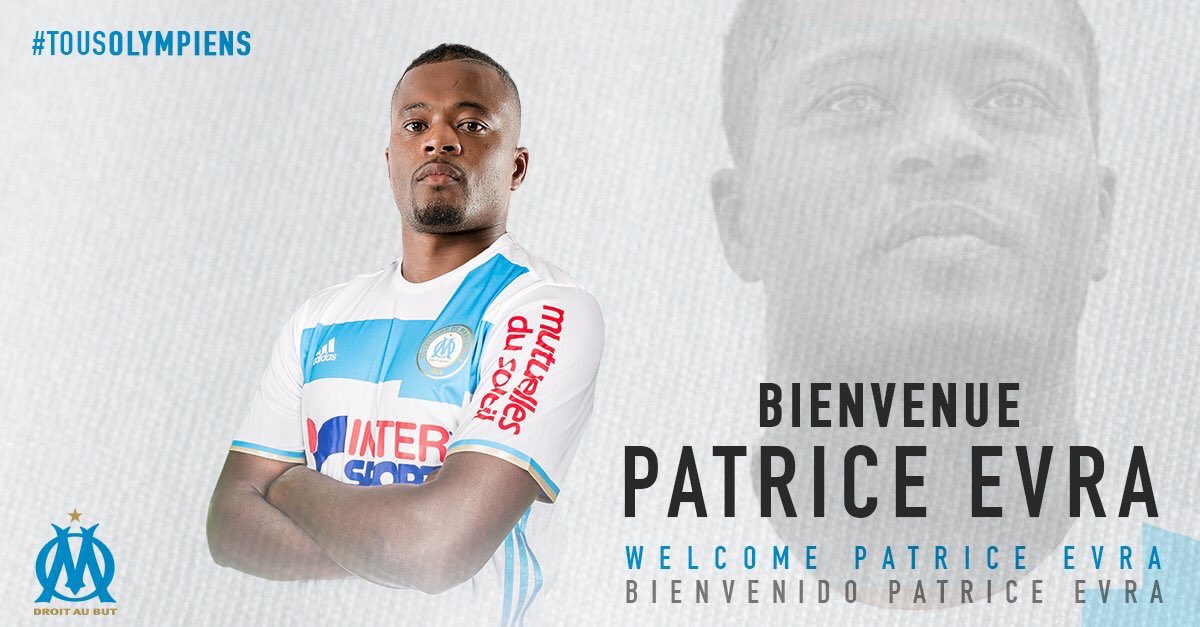 Be__Football's tweet photo. [#Mercato] OFFICIEL ! Evra rejoint Marseille pour une durée de 18 mois #TousOlympiens #MercatOM ⚪️🔵 https://t.co/ZbLicYMpxr