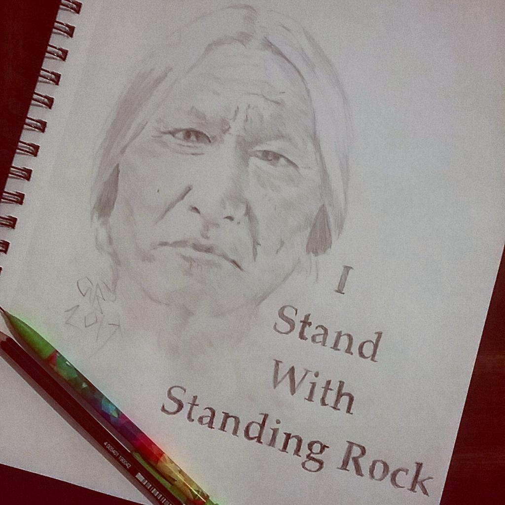 guitar_brain's tweet photo. @StandingRockST I support you! Please keep fighting for what is right! You are amazing! #istandwithstandingrock #art #arte #draw #dibujo https://t.co/LsJSzeLJJv