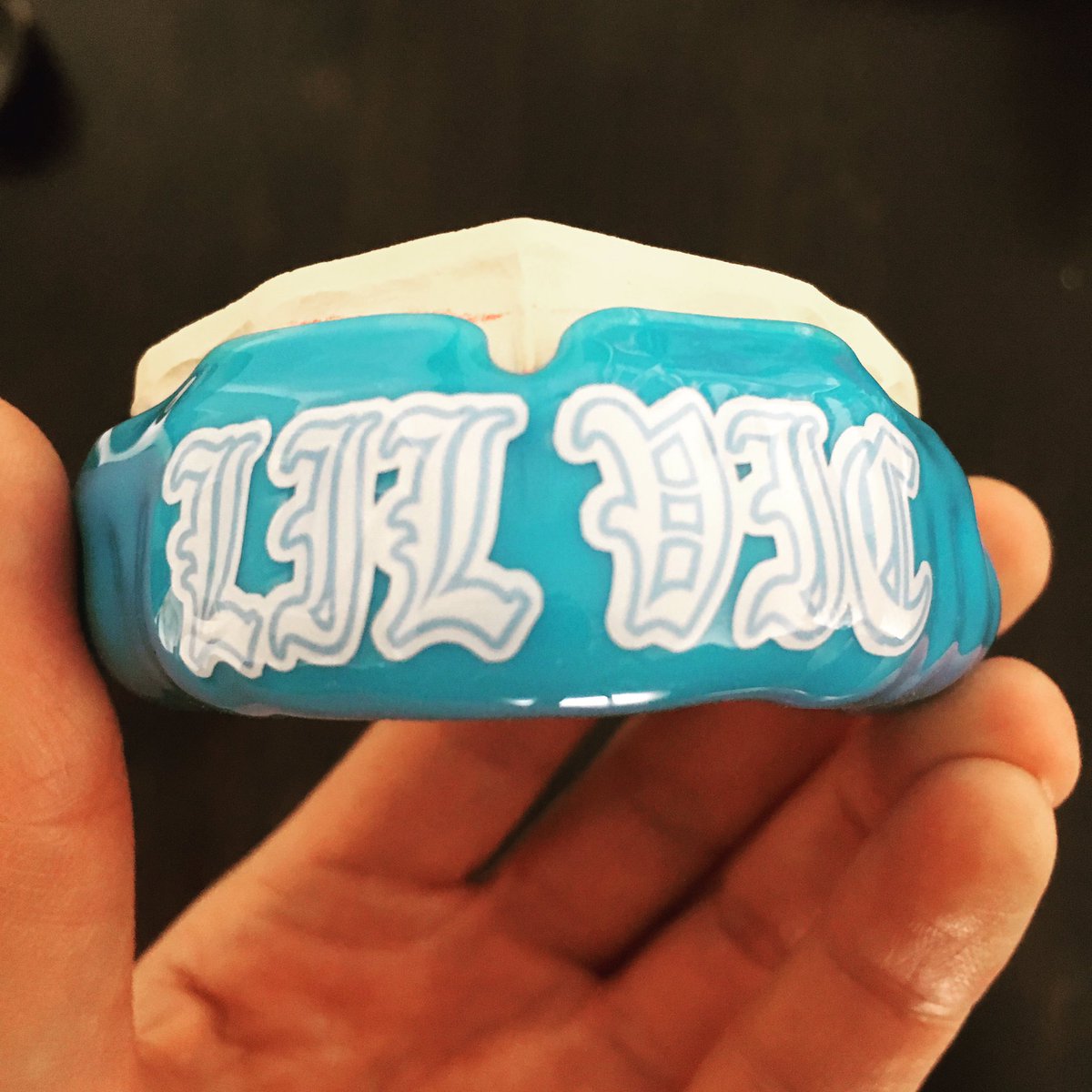 VictoriaChalk's tweet photo. @MouthpieceGuy thanks for the amazing mouthpiece ! I love it ! #lilvic #womenbox #wildcardboxingclub https://t.co/OAES56IBk6