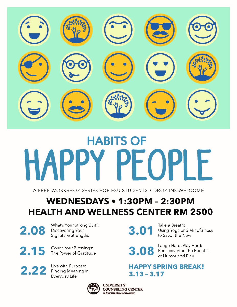 fsu_psyadvising's tweet photo. Drop-In to enhance your experiences of relationships, work and fun! Don't just survive, THRIVE @UCC_FSU https://t.co/2QEAsBLmM5