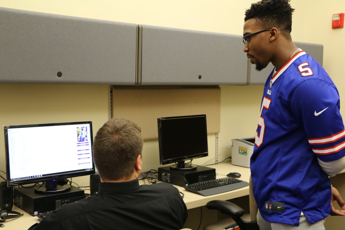 BuffaloBills's tweet photo. After representing The Olmsted Center on his cleats, Tyrod Taylor visited this week to learn more about all they do for WNYers. #OneBuffalo https://t.co/KBwMzJ0TNO