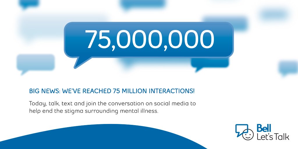 Bell_LetsTalk's tweet image. We've surpassed 75 million texts, calls, tweets, Instagram posts, Facebook video views &amp;amp; snaps using our #BellLetsTalk geofilter!