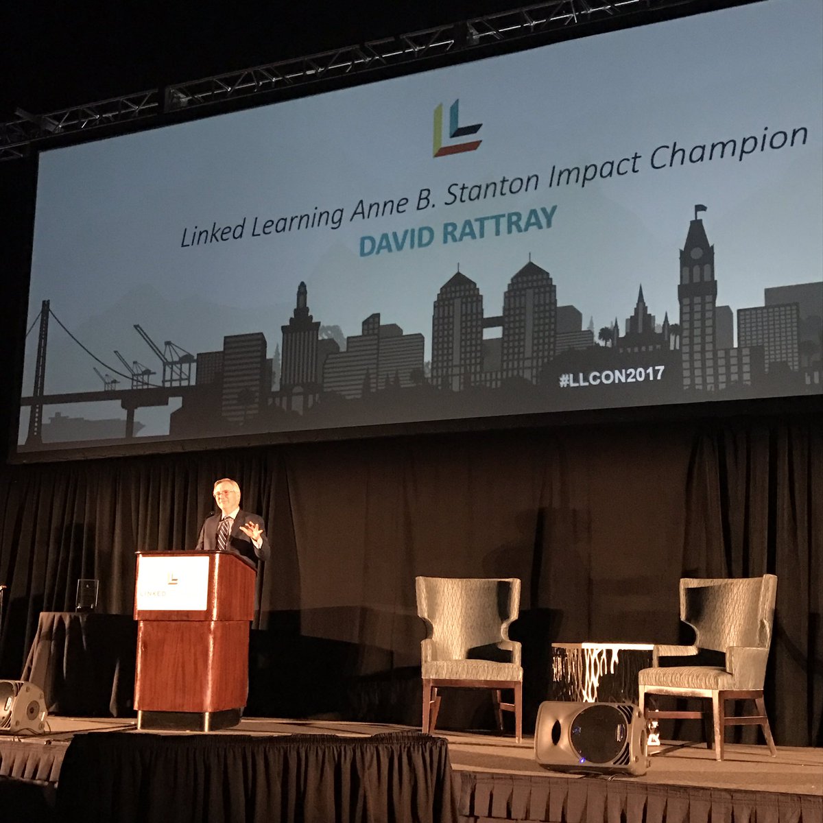 linked_learning's tweet image. Honoring @david_drattray as the Anne B. Stanton #linkedlearning Impact Champion #LLCON2017