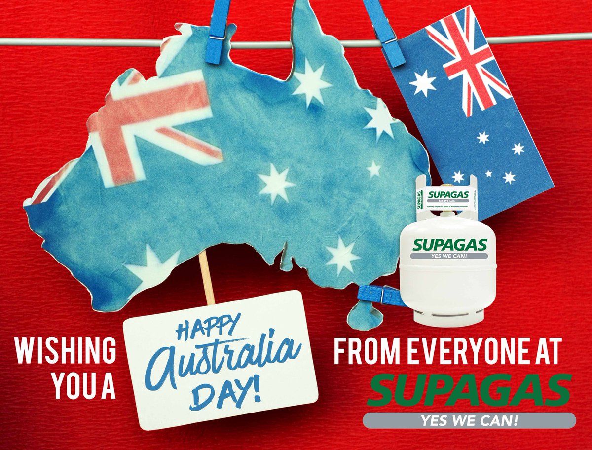 SUPAGAS's tweet photo. Wishing you all a happy &amp; safe #AustraliaDay from #Supagas Keep your BBQ bottles safe today #lpggasbottle https://t.co/m0MLkkOmdZ https://t.co/PqHTG8swUc