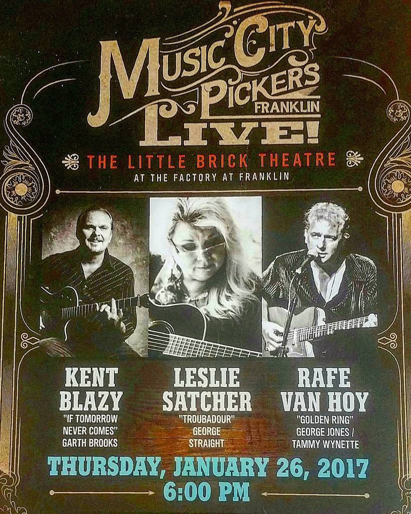 sparkman_eth's tweet photo. FactoryFranklin: Prolific hit-makers Kent Blazy, Leslie Satcher &amp; Rafe Van Hoy will be laying their hearts on the … https://t.co/RSKtqjr2ns