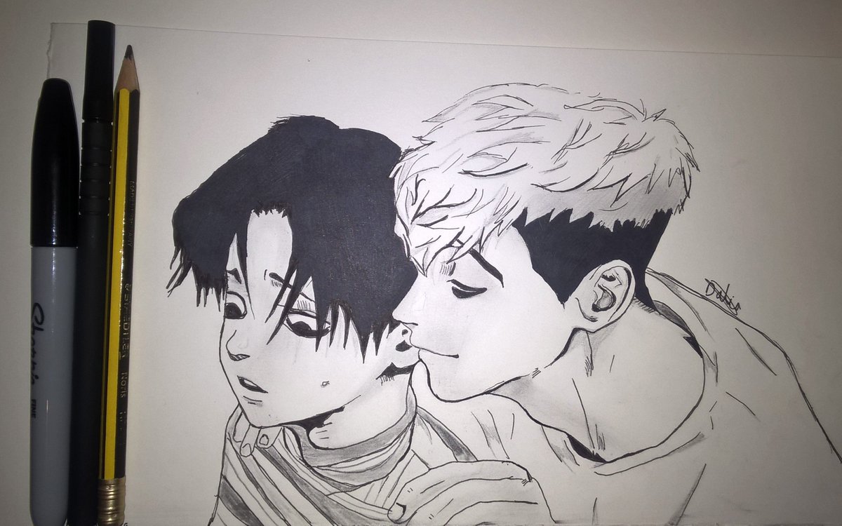VexSenpai's tweet photo. ✏🔪 
#killingstalkingmanga #killingstalking #Manga #Drawing #Yaoi #Sangwoo #Yoonbum #Killingmesoftly #Killing #Stalking https://t.co/hPZ6A2g3GJ