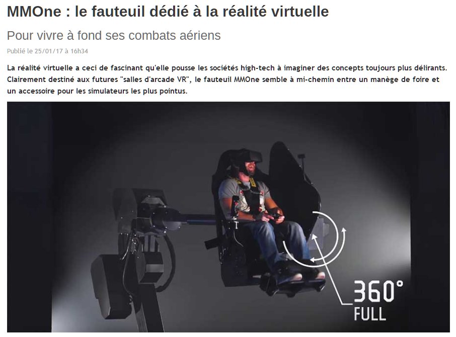 FranckyPedia's tweet photo. MMOne : le fauteuil dédié à la réalité virtuelle > https://t.co/pK5zEPu0cJ via @lesnums #MMOne #RealiteVirtuelle https://t.co/fCCxHQN57K