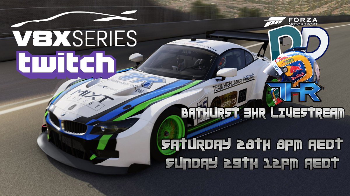Don't miss this weekend's Annual V8X Bathurst 3hr!!
I'll will be livestreaming the race as well as qualifying #GoTHR #V8SC #VASC #bathurst