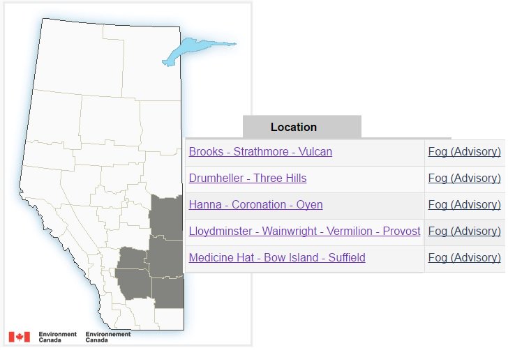 511Alberta's tweet photo. EC Fog advisory is in effect.Ensure head & tail lights are on. Drive with caution. https://t.co/7IimdSRSK6 … #ABRoads https://t.co/XBC9vtk6Ic