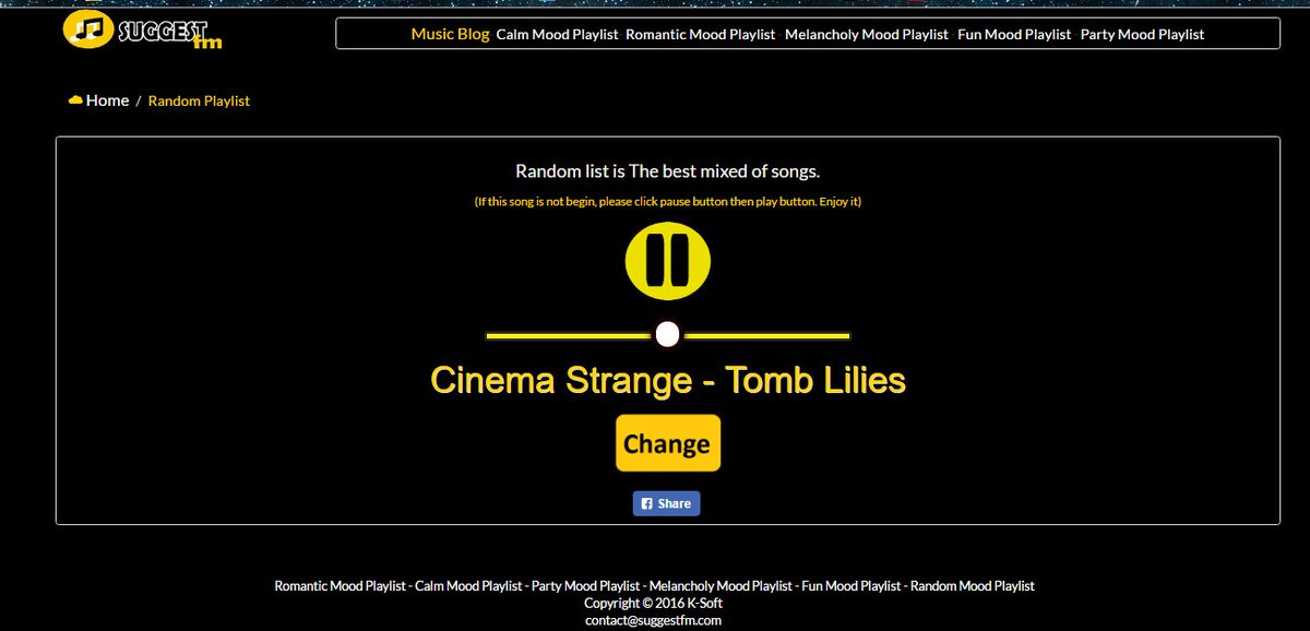 suggestfm.com/randomplaylist
#nowplaying #bestsongoftheyear