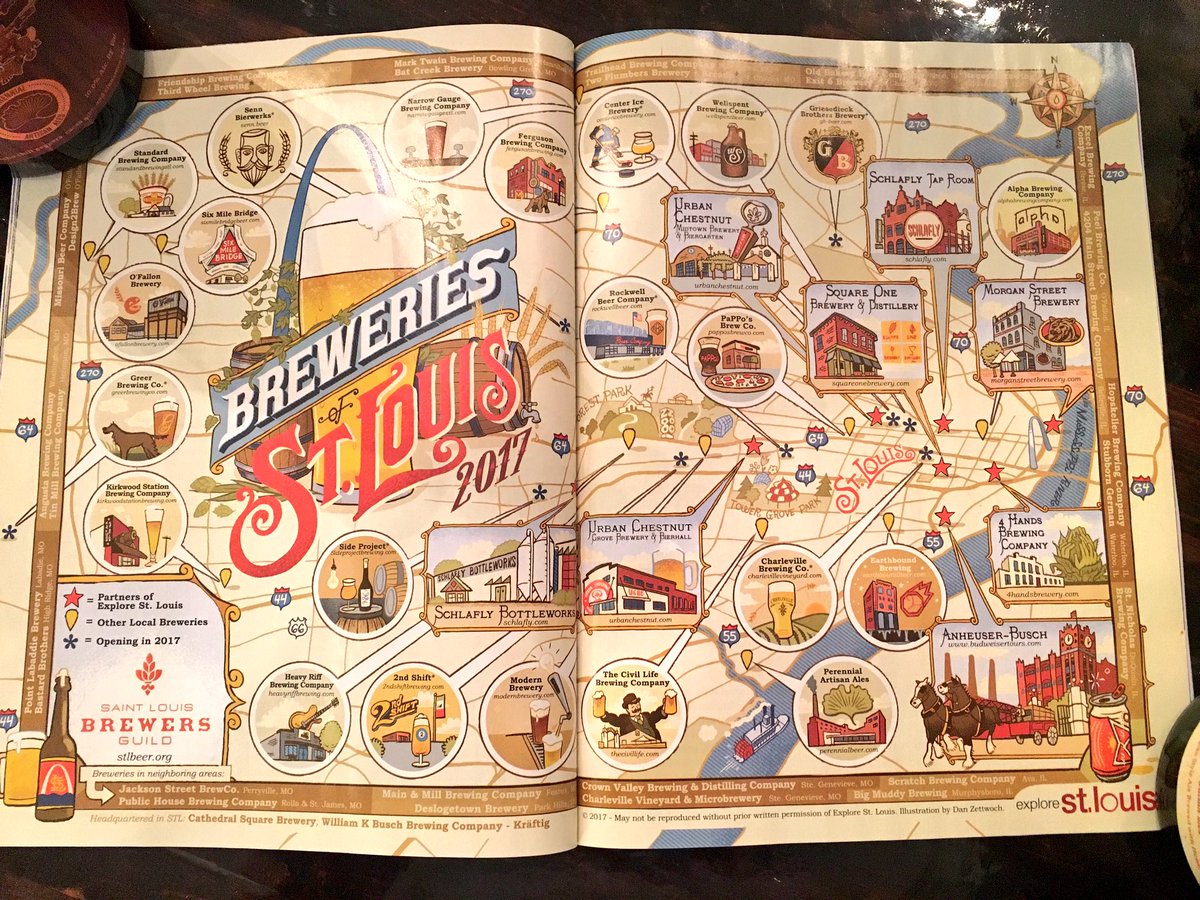 STLBEER's tweet photo. Hello, gorgeous! Check out the @ExploreStLouis 2017 Official Visitors Guide for @DanZettwoch's updated illustrated #STLbeer map! https://t.co/EwloAdcIgV