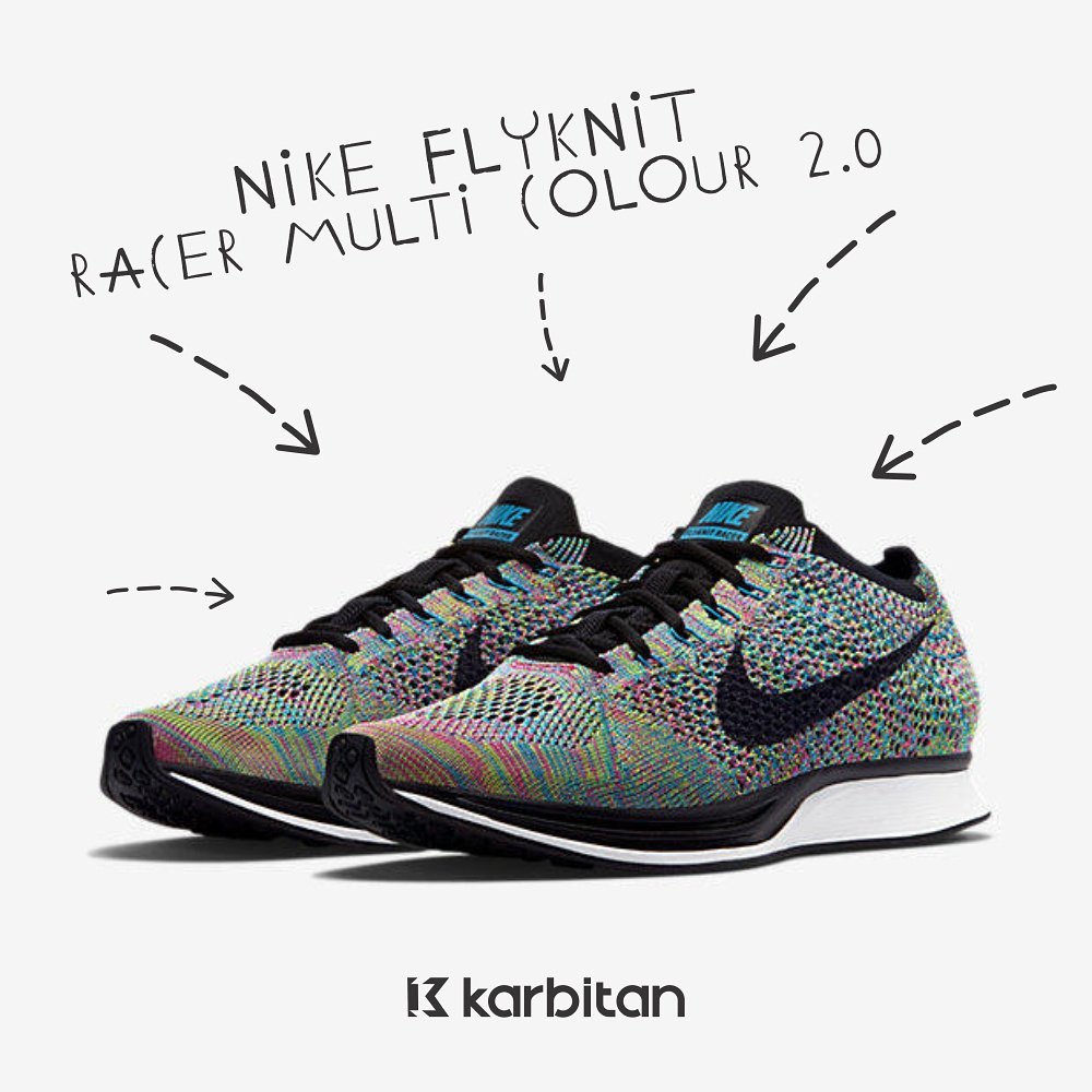 karbitan_store's tweet photo. NIKE FLYKNIT RACER MULTI COLOUR 2.0 | Premium Quality | Limited Size 40,41,42 | IDR 450.000 | [Agen or reseller special price] https://t.co/AyKeO48iDF