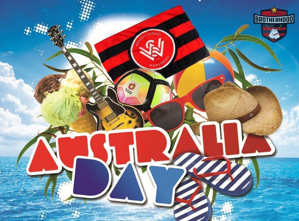 WSWBrotherhood's tweet photo. Wishing everyone local and abroad a very awesome Australia Day! @wswanderersfc @ALeague #WSW #Wanderers #Aleague #WSWBrotherhood https://t.co/CmNUk3tmdg