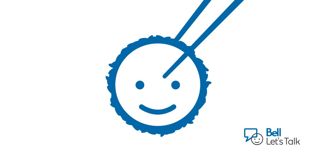 Eat and tweet. Eat and tweet. #BellLetsTalk #Sushi