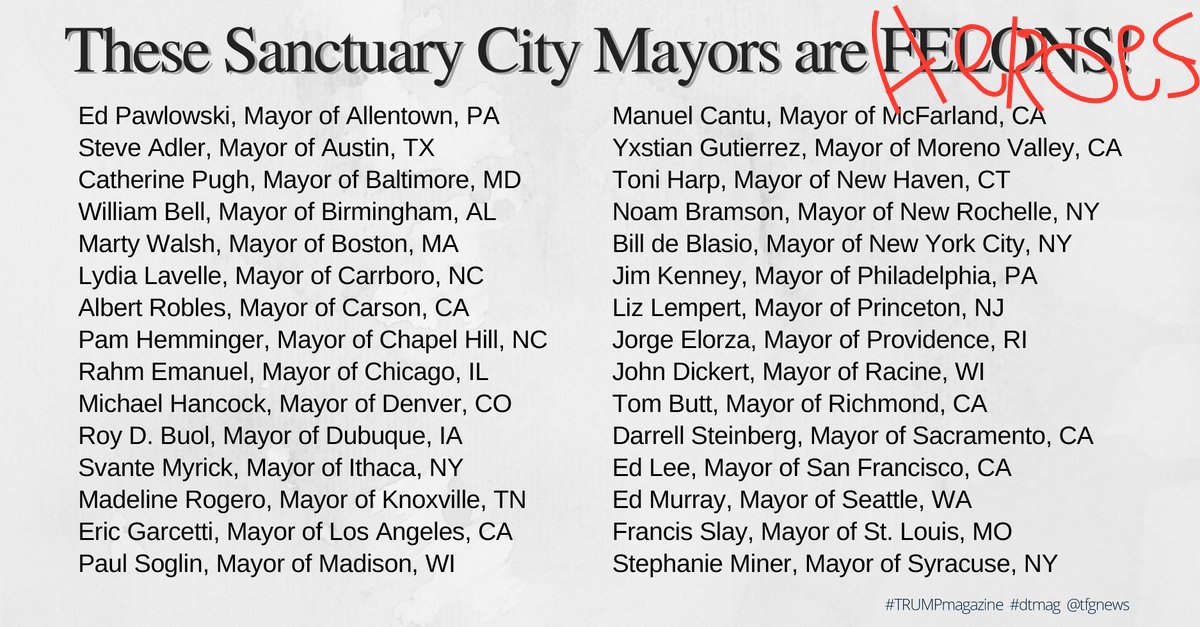 AynRandPaulRyan's tweet photo. There is a meme going around bashing #SanctuaryCity mayors. It had a misspelling. I took the liberty of fixing it. #RESIST https://t.co/Hoh8HHjPYI