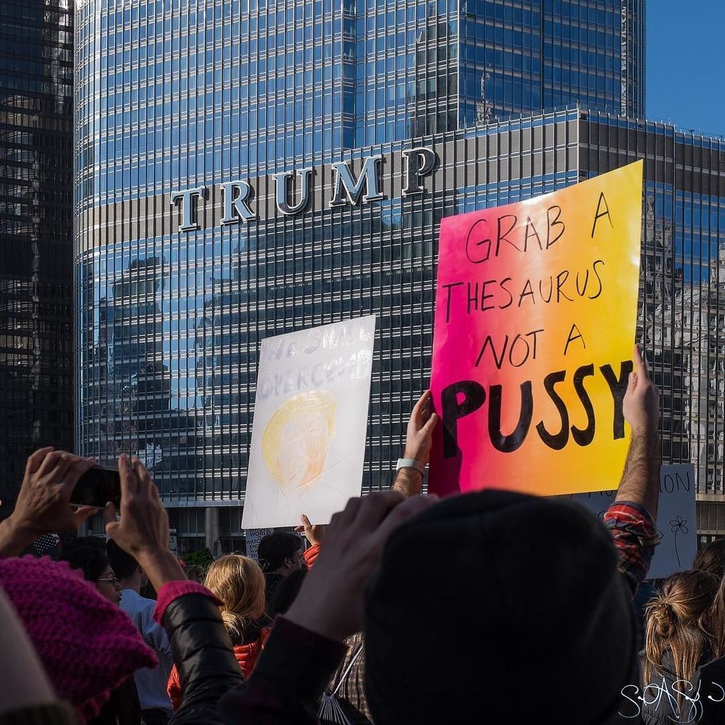 samscrofani's tweet photo. One of my favorite #protest signs: #WeShallOvercomb #womensmarch #chicago #trump #badweave… https://t.co/fxIg0qdxhp https://t.co/6SKaE2VSGN