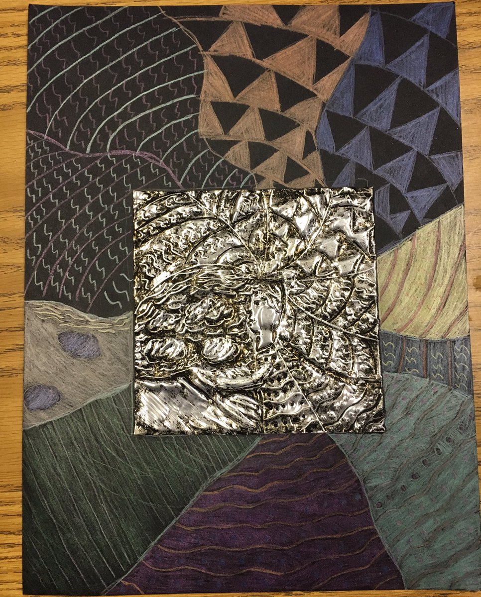 lizacnjohnson's tweet photo. 5th grade (profile of person wearing long dress) #metalrepousse #metaltooling #arteducation #artteacher #corlstreetart https://t.co/lhmiCQsWcV