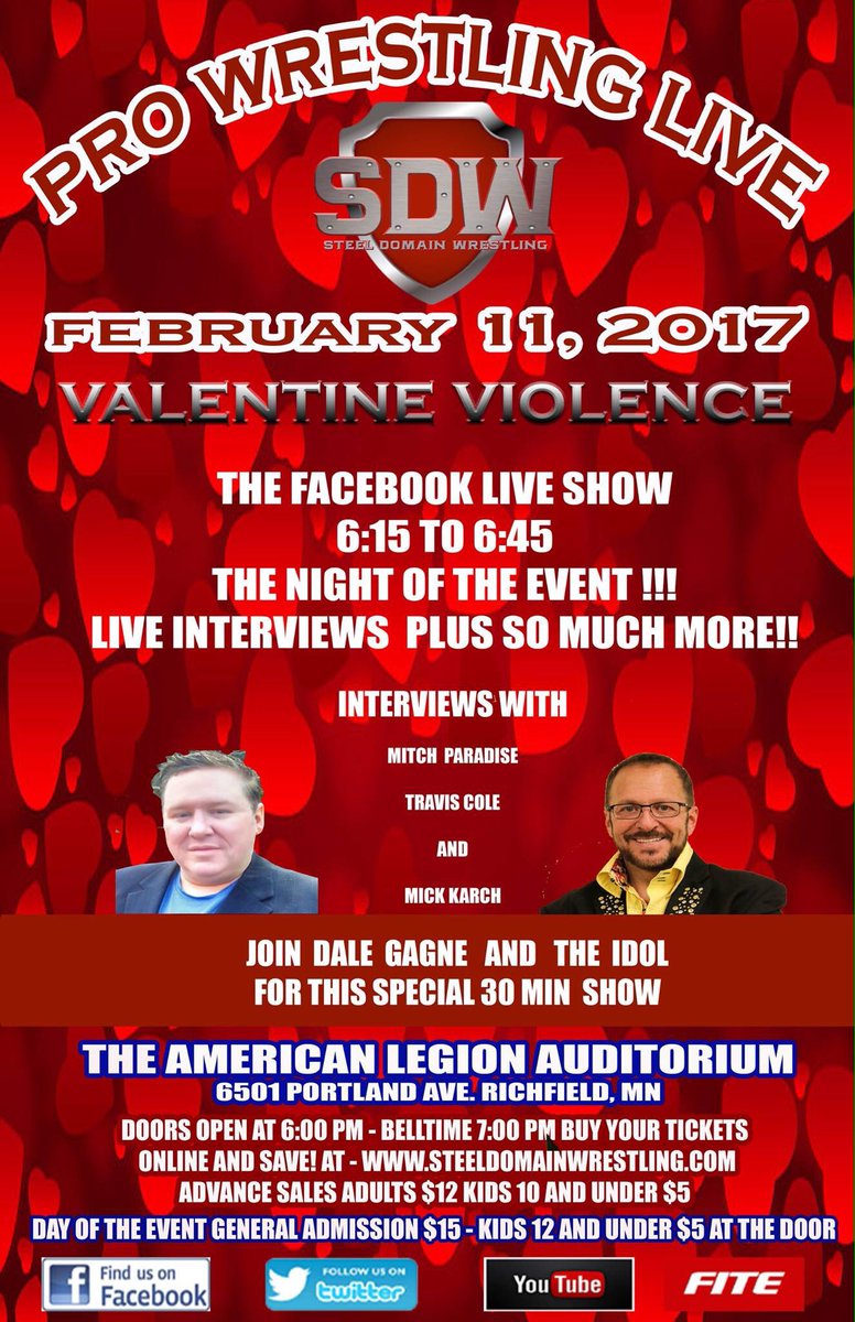 OfficialSDW's tweet photo. @OfficialSDW next huge event 2/11 #Richfield #MainEvent #SDWchamp @TheeAaronCorbin w @The_GoldenIdol vs #MitchParadise #LastManStandingMatch https://t.co/wlo2j2hJno