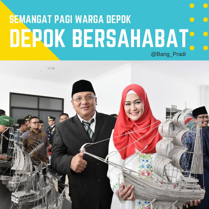 Assalamu'alaikum... Selamat beraktivitas seluruh Warga Depok, semoga berkah dan lancar kegiatan kita. #depokbersahabat #depokfriendlycity