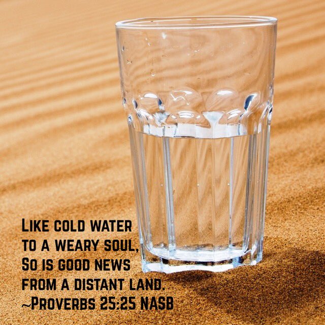 Daily_Proverbs's tweet photo. Like cold water to a weary soul...

#Bible #Proverbs #Christian #God #Lord #Jesus #HolySpirit #wisdom #truth #NASB https://t.co/l3QLwm49KO