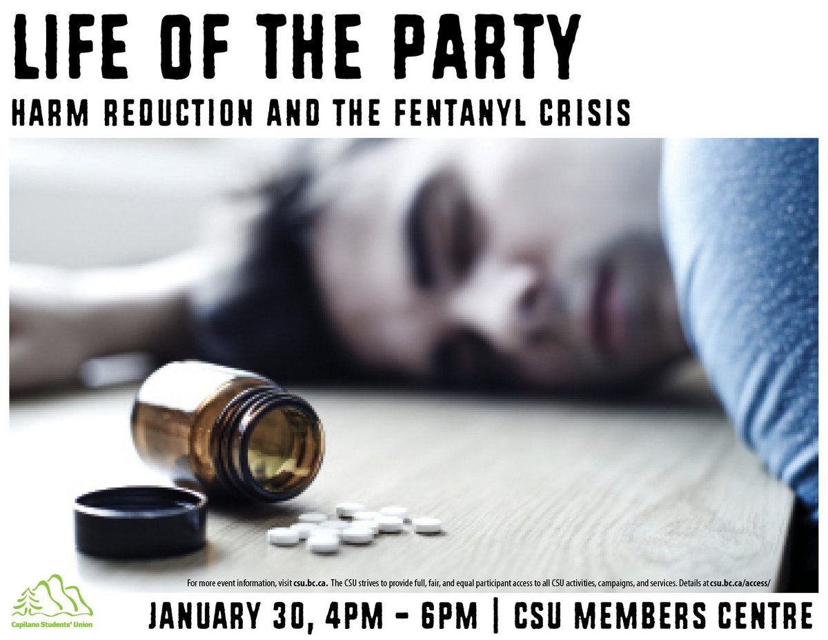 CapStudentUnion's tweet photo. #fentanyl is affecting different walks of life, including students! Join us on Jan 30 to learn more about this and harm reduction strategies https://t.co/85APlNK4CJ