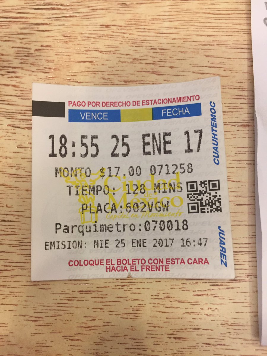 monisgallardo's tweet photo. @ManceraMiguelMX son 18:36 y mi boleto dice 18:55 y ya me pusieron el inmovilizador...¡no tienen madre! @transitodf @VILLALVAZO13 https://t.co/HveAsvqkWS